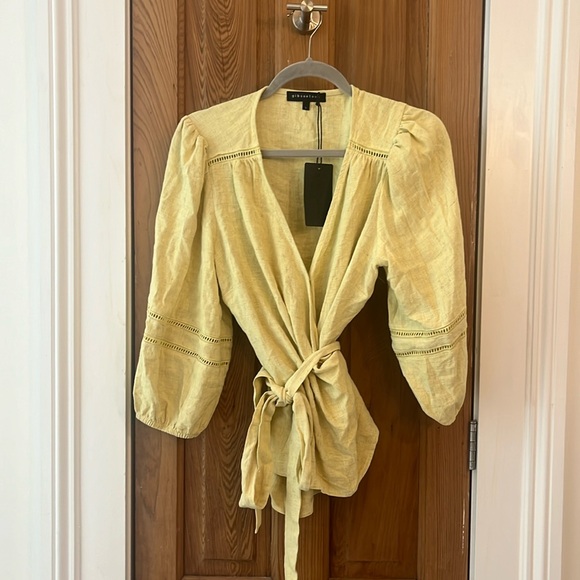 Women’s wrap top with bell sleeve - Picture 1 of 3